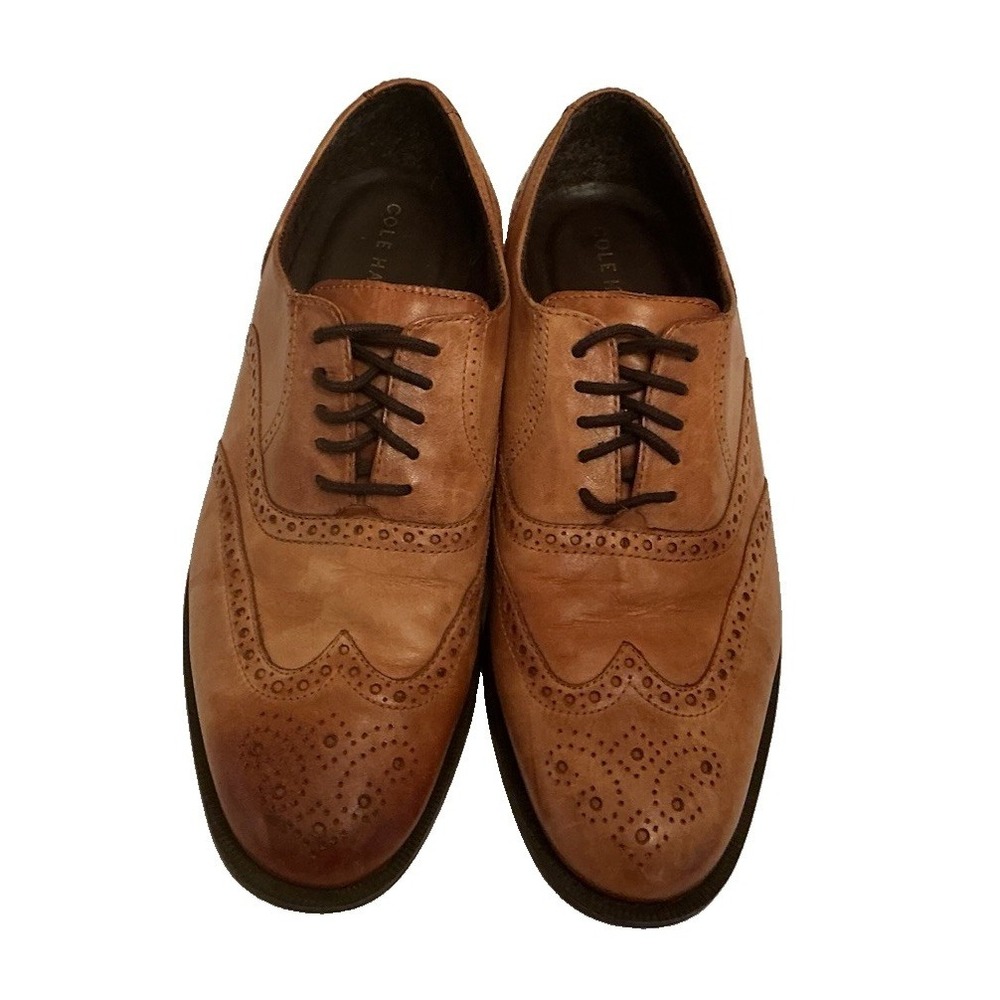 Cole Haan - C25805 British Tan Leather Wingtip Oxford Shoes - Men's Size 10.5 M